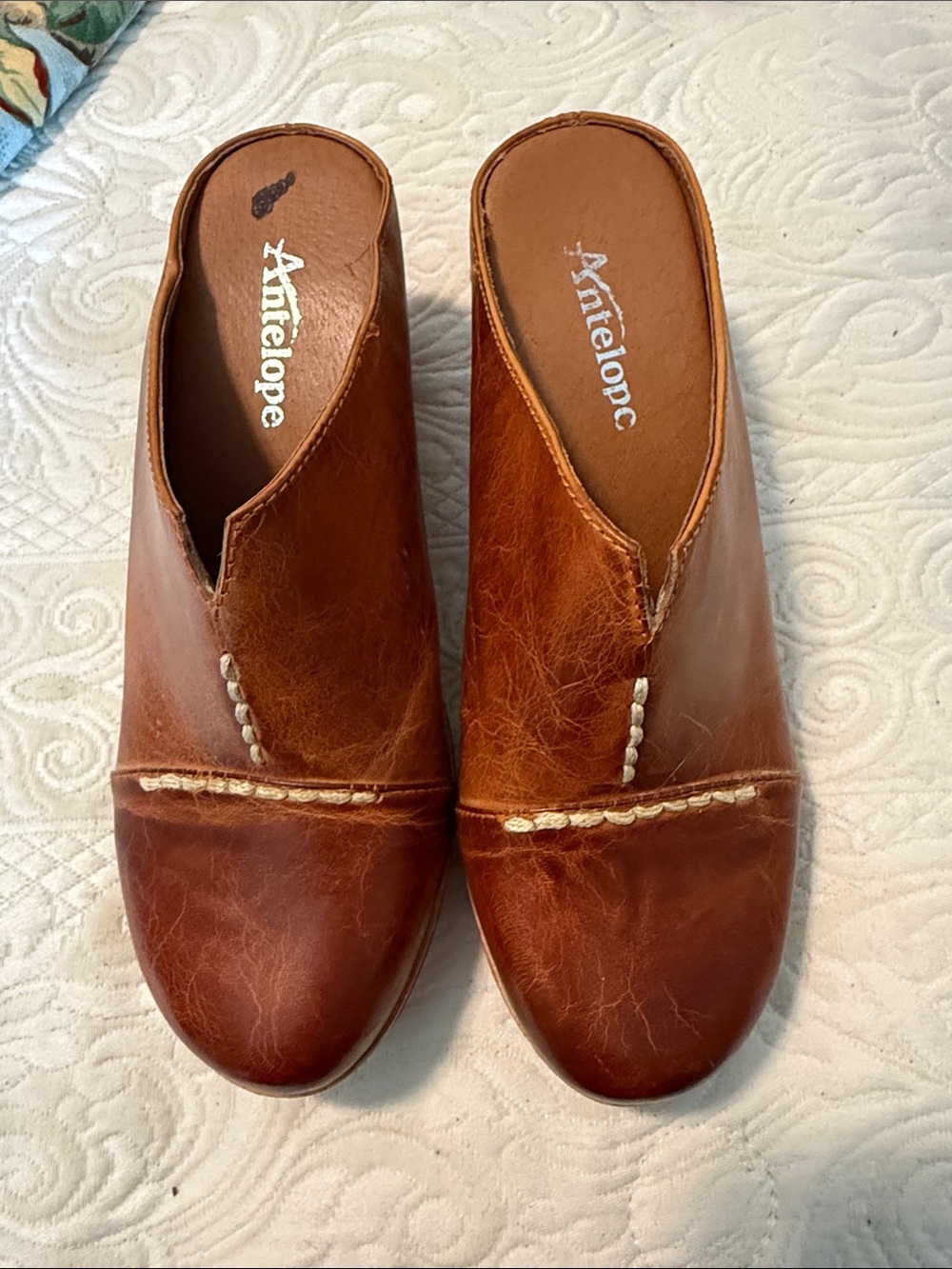 Antelope Men's Tan Leather Slip-On Clogs